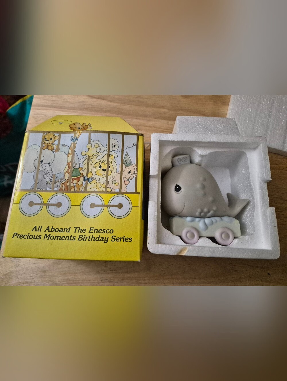 Vintage Precious Moments 1991 Birthday Train Age 10 Whale New In Box